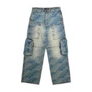 Denim Utility Cargo Jeans Iuter , Blue , Heren