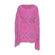 Lange Dames Poncho met Patroon MC2 Saint Barth , Pink , Dames