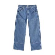 Blauwe Dubbele Knie Katoenen Jeans Stan Ray , Blue , Heren