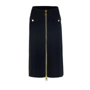 Zwarte rok met reguliere pasvorm Elisabetta Franchi , Black , Dames