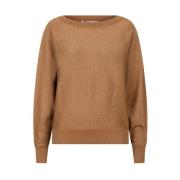 Batwing Lurex Trui Karamel Esqualo , Brown , Dames