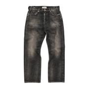 Vintage Straight Leg Zwart Denim Jeans Cycle , Gray , Heren