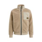 Sherpa Zip Jas met Nylon Details PME Legend , Beige , Heren