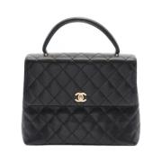 Pre-owned Leather handbags Chanel Vintage , Black , Dames