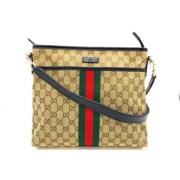 Pre-owned Canvas shoulder-bags Gucci Vintage , Beige , Dames