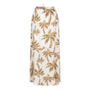 Paradise Palm Print Rok Esqualo , Beige , Dames