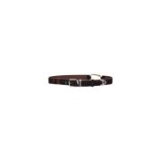 Ponyskin Leren Riem met Aluminium Karabijnhaak Aries , Brown , Heren