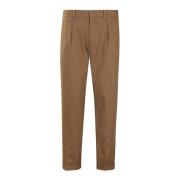 Jersey Plooi Broek Paolo Pecora , Brown , Heren