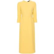 Gele Wol Zijde Jurk Fabiana Filippi , Yellow , Dames