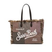 Bruine Houndstooth Patchwork Design Tas MC2 Saint Barth , Brown , Dame...