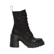 Zwarte Leren Air Cushion Laarzen Dr. Martens , Black , Dames