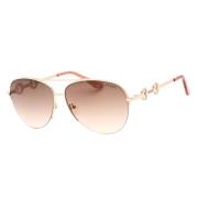 Roze Metalen Zonnebril Guess , Pink , Dames