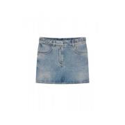 Denim Mini Rok met Metalen Kettingen Givenchy , Blue , Dames