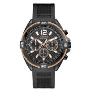 Zwarte Roestvrijstalen Quartz Herenhorloge Guess , Black , Heren