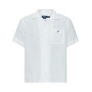 Witte Linnen Overhemd Regular Fit Polo Ralph Lauren , White , Heren