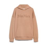 Bruine hoodie met gehaakt logo Max Mara , Brown , Dames