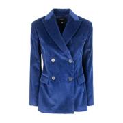 Blauwe Katoenen Jas Max Mara , Blue , Dames