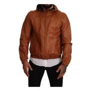 Leren Bomberjack met capuchon Dolce & Gabbana , Brown , Heren