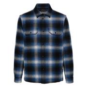 Geruite Licht Jack Blauw Mannen Woolrich , Blue , Heren