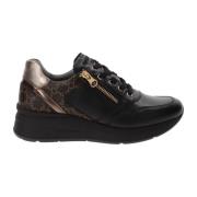 Leren Sneakers voor Vrouwen Nerogiardini , Black , Dames