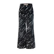 Zwarte Denim Broek met Crayon Print Marni , Black , Dames