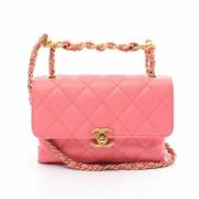 Pre-owned Leather handbags Chanel Vintage , Pink , Dames