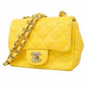 Pre-owned Leather chanel-bags Chanel Vintage , Yellow , Dames