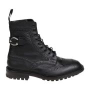 Zwarte Commando Leren Laarzen Tricker's , Black , Heren