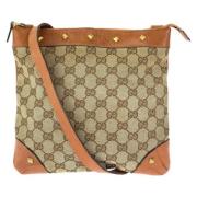 Pre-owned Canvas shoulder-bags Gucci Vintage , Brown , Dames