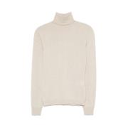 Fijngebreide Turtleneck Sweater Ermanno Scervino , Beige , Dames