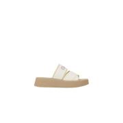 Beige & White Linnen Instapmuilen Chloé , Beige , Dames