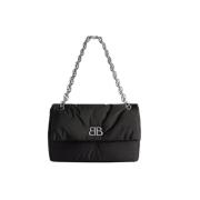 Zwarte Nylon Kettingtas Monaco Balenciaga , Black , Dames