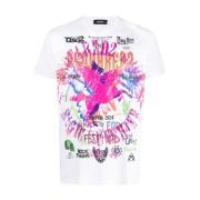 Aansluitend T-shirt met grafische print Dsquared2 , White , Heren