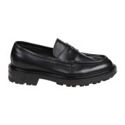 Klassieke Zwarte Leren Loafer Barrett , Black , Heren