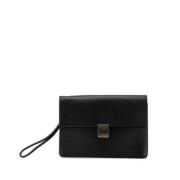 Pre-owned Leather clutches Louis Vuitton Vintage , Black , Dames