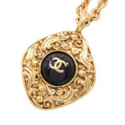 Pre-owned Metal necklaces Chanel Vintage , Yellow , Dames