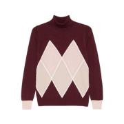 Bordeauxrode Diamant Gebreide Coltrui Sweater D.Exterior , Red , Dames