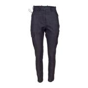 Skinny Cargo Denim-effect Broek RRD , Black , Dames