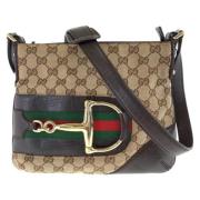 Pre-owned Canvas shoulder-bags Gucci Vintage , Beige , Dames