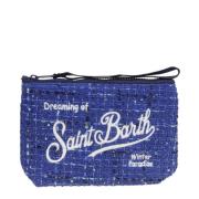 Neopreen clutch met print en rits MC2 Saint Barth , Blue , Dames