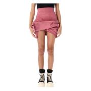 High Waist Draped Mini Rok Rick Owens , Pink , Dames