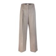 Wollen mix broek met knoopsluiting P.a.r.o.s.h. , Beige , Dames