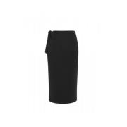 Gedrapeerd Viscose Potlood Rok Saint Laurent , Black , Dames