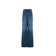 Hoge Taille Wijde Spijkerbroek Chloé , Blue , Dames