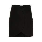 Gebogen Minirok Zwart Italië Balenciaga , Black , Dames