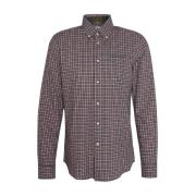 Twill Button Down Overhemd Barbour , Brown , Heren