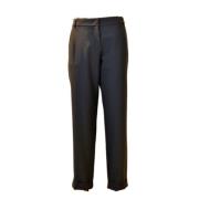 Hoge taille wollen rechte broek Max Mara , Blue , Dames