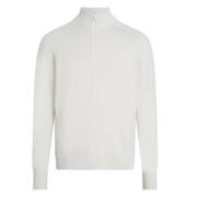 Merino Stretch Half Zip Sweater Calvin Klein , Beige , Heren