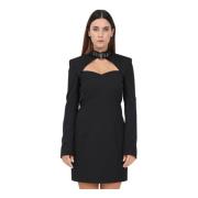 Zwarte jurk met gespdetail Moschino , Black , Dames