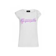 Katoenen Jersey T-shirt met Asymmetrische Knoop Dsquared2 , White , Da...